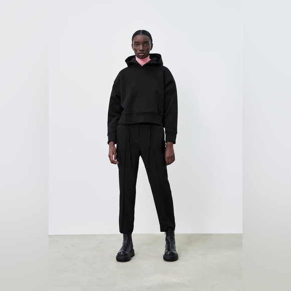 ZARA COMFY BLACK DRAWSTRING PANT - Picture 4 of 6